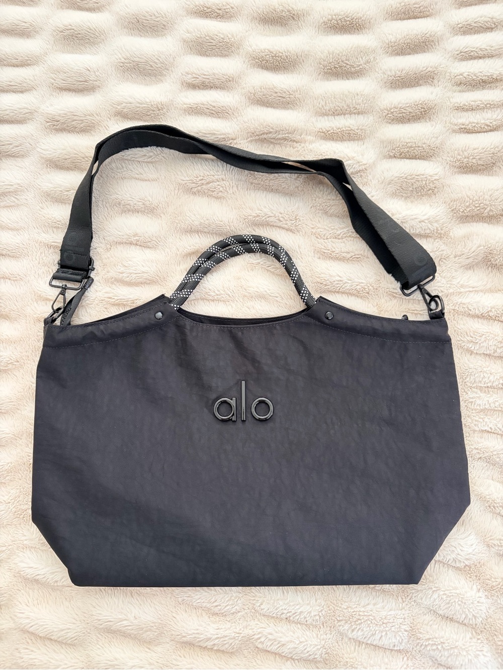 Yoga Black Tote with Dual Straps